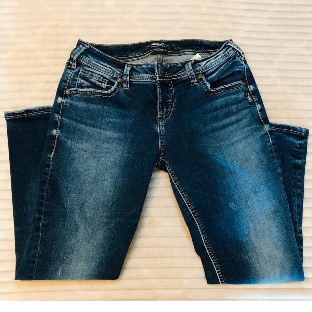 Silver Jeans Distressed Sam Boyfriend Crop Jean Women’s size 27 4 27x22